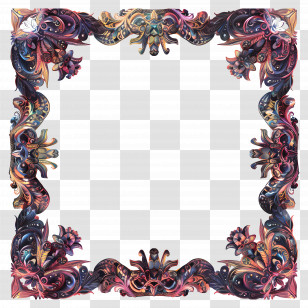 Border Frame - Ornate Floral Frame Design Transparent PNG
