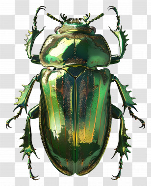 Green Beetle - Detailed Illustration Of A Green Beetle Transparent PNG