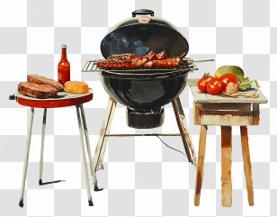 Barbecues - Outdoor Barbecue Grill Setup Transparent PNG