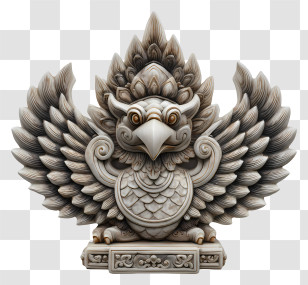 Garuda Art - Ornate Stone Bird Sculpture Transparent PNG