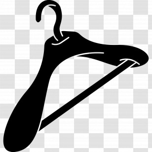 Clothes Hanger - Black Clothes Hanger Silhouette Transparent PNG