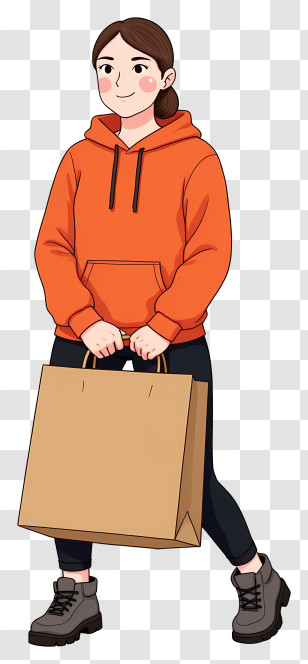 Woman Holding Grocery Bag - Woman With Shopping Bag Transparent PNG