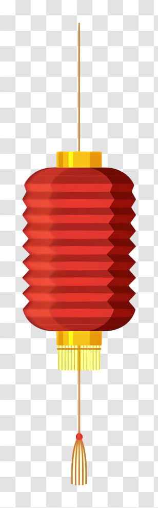 Red Paper Lantern - Red Chinese Paper Lantern Transparent PNG