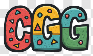 Cgg Logo - Colorful CGG Decorative Letters Transparent PNG