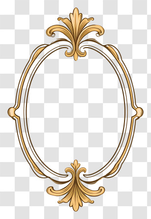 Regal Vintage Frame - Ornate Oval Frame In Gold Transparent PNG