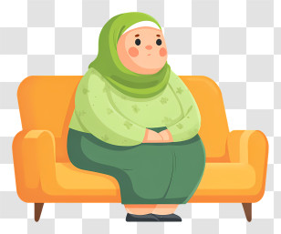Muslim Woman Sitting On Sofa - Woman Relaxing On Sofa Transparent PNG