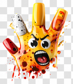 Nail Polish - Angry Hand Cartoon Illustration Transparent PNG