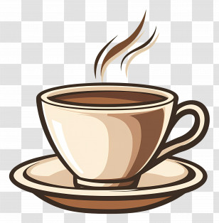 Steam Coffee - Steaming Hot Coffee Cup Illustration Transparent PNG