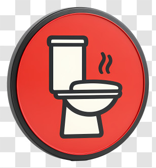 Toilet Sign - Red Toilet Sign Transparent PNG