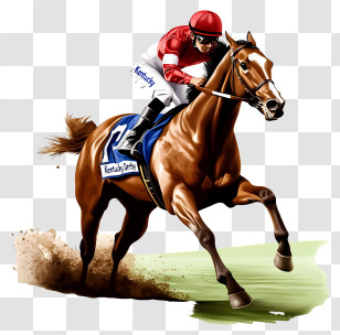Kentucky Derby Horse - Racehorse With Jockey Transparent PNG