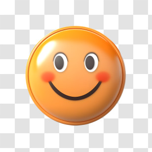 Smiling Face - Smiling Orange Emoji With Cheerful Expression Transparent PNG
