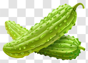 Bitter Melon - Green Cucumbers Illustration Transparent PNG