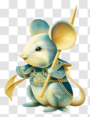 Chinese Zodiac - Armored Mouse Warrior With Spear Transparent PNG