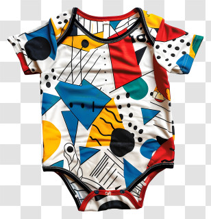 Baby Romper - Colorful Patterned Baby Onesie Transparent PNG