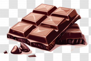Cartoon Chocolate - Dark Chocolate Bar With Rich Cocoa Texture Transparent PNG