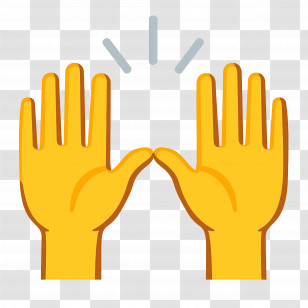 Raising Hands Emoji - Raised Hands Emoji In Yellow Transparent PNG