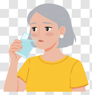 Woman Drinking Water - Woman Drinking Water From A Glass Transparent PNG