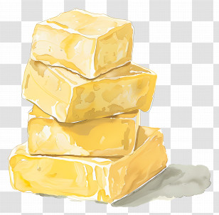 Butter - Stack Of Delicious Yellow Butter Blocks Transparent PNG