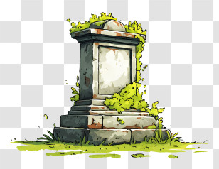 Grave With Moss - Mossy Gravestone In Nature Transparent PNG