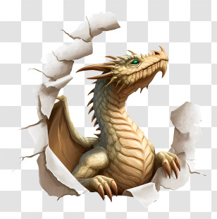 Dragon Comes Out - Dragon Emerging From Wall Transparent PNG