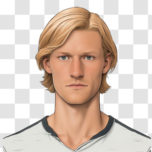 Erling Haaland
 - Serious Blonde Man Portrait Transparent PNG