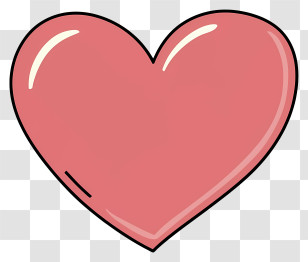 Cartoon - Pink Cartoon Heart As Love Symbol Transparent PNG