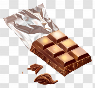 Chocolate Bar - Chocolate Bar With Silver Wrapper Transparent PNG