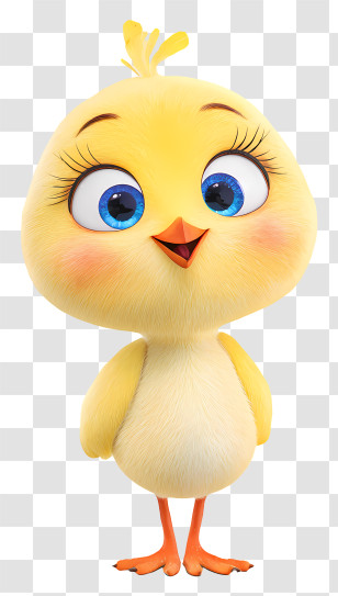 Cartoon Yellow Bird - Adorable Yellow Chick Transparent PNG