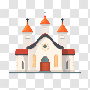 Church - Illustration Of A Church Building Transparent PNG