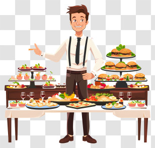 Buffet - Caterer With Food Display Transparent PNG