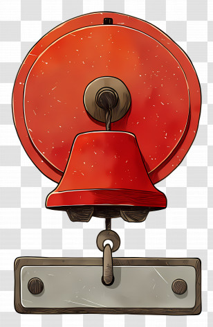 School Bell - Red Bell For Alarm And Alert Transparent PNG