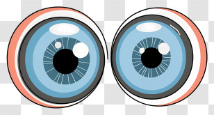 Eyes - Blue Cartoon Eyes With Detailed Iris Transparent PNG