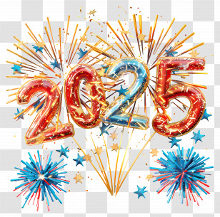 3d Fireworks - 2025 New Year Fireworks Celebration Transparent PNG