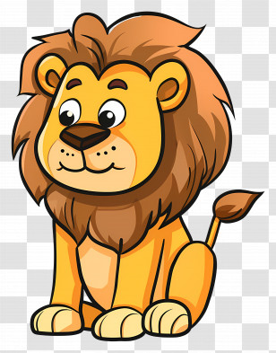 Lion - Cute Lion Cartoon Illustration Transparent PNG