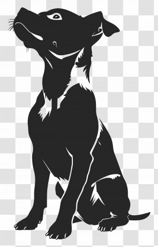 Dog Silhouette - Black Dog Silhouette In Sitting Pose Transparent PNG