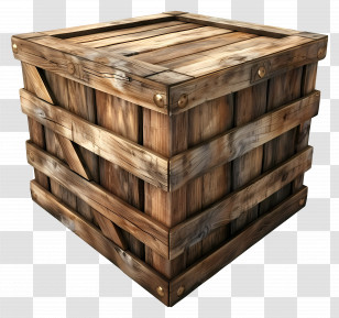 Cargo Wooden Box - Sturdy Wooden Crate For Storage Transparent PNG