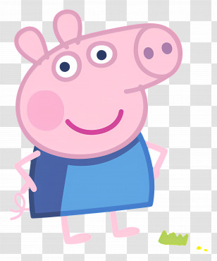 Peppa Pig - Pink Cartoon Pig With Cute Expression Illustration Transparent PNG