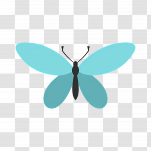 Butterfly - Simple Blue Butterfly Transparent PNG