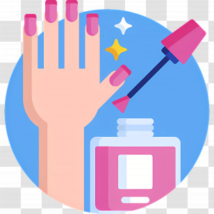Nail Salons - Pink Nail Polish And Manicure Transparent PNG