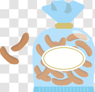 Cartoon - Snack Bag With Crunchy Treats Transparent PNG