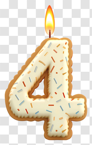 Number 4 Birthday Candle - Birthday Candle Number 4 Transparent PNG