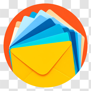 Stack Icon - Colorful Envelopes In A Stack Transparent PNG
