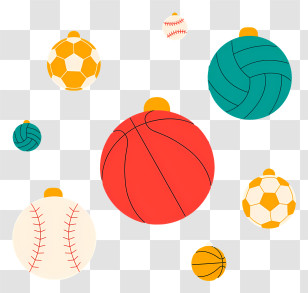 Balls - Various Sports Balls Illustration Transparent PNG
