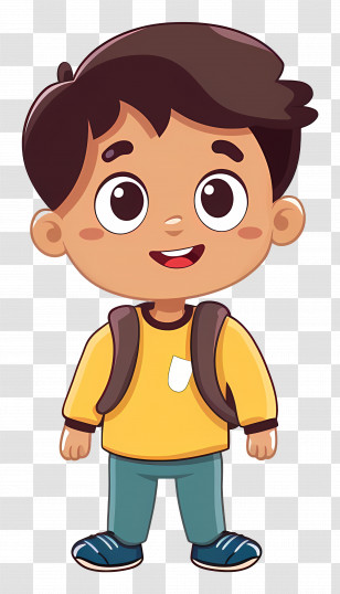 Kindergarten Boy - Cartoon Boy With A Backpack Illustration Transparent PNG