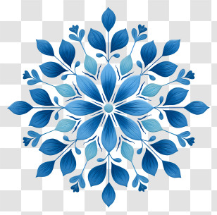 Snowflake Mandala - Blue Floral Pattern Design Transparent PNG