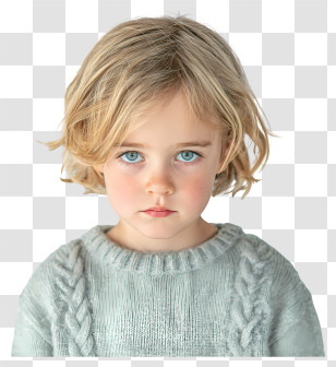 Caucasian Child - Blonde Toddler Girl Portrait Transparent PNG