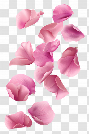 Flower Petals - Pink Rose Petals Set Transparent PNG