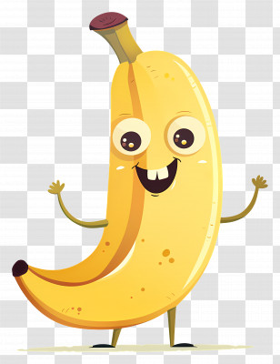 Cartoon Banana - Smiling Cartoon Banana Character Transparent PNG