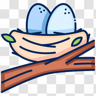 Nest - Bird Nest With Eggs On Branch Transparent PNG