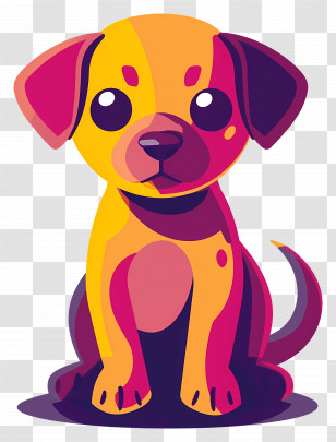 Cartoon Dog - Colorful Cartoon Puppy Transparent PNG